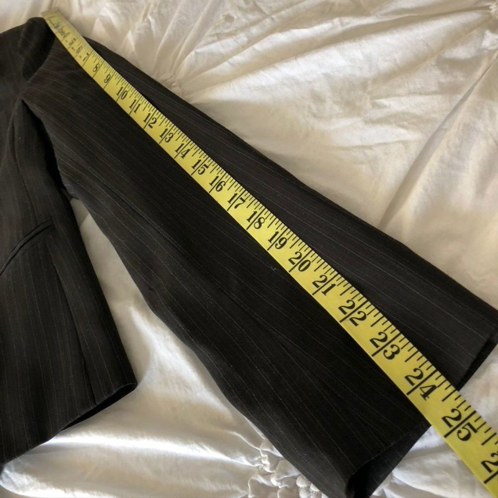 V BCBG Blazer Brown With Light Blue Pinstripes S - Picture 7 of 8